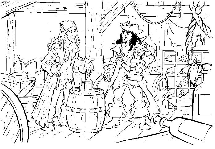 coloriage pirate des caraibes jack et le pirate